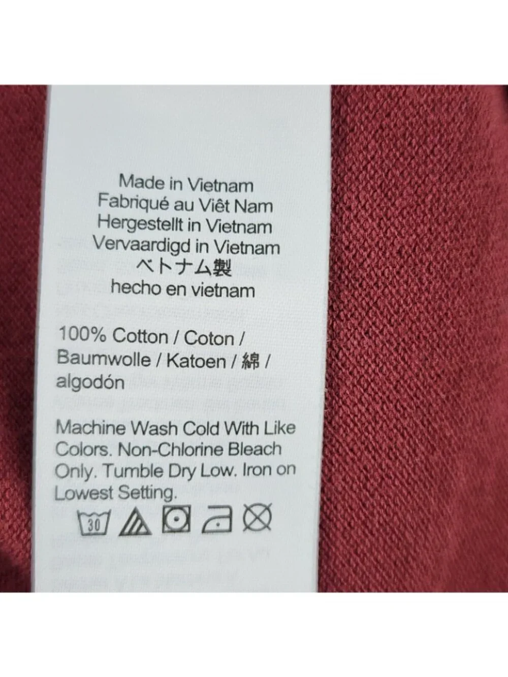 J. Crew Mens Shirt Medium Burgundy White Geometric Oarsman L/S Golf Polo